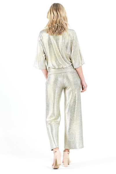 Shimmer Foil Lamé - Side Tie Top - Champagne
