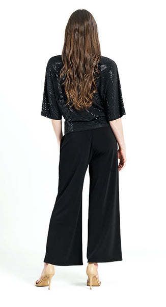 Shimmer Embellished - Side Tie Top - Black