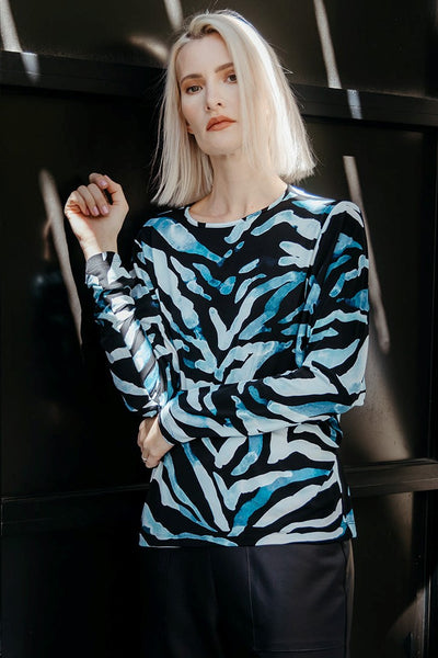 Dolman Sleeve Top - Geo Zebra