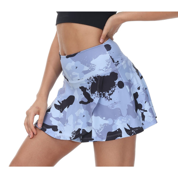 Black & Grey Camo Athleisure Skort