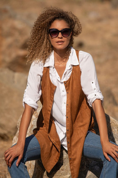 Truffle Faux Suede Vest