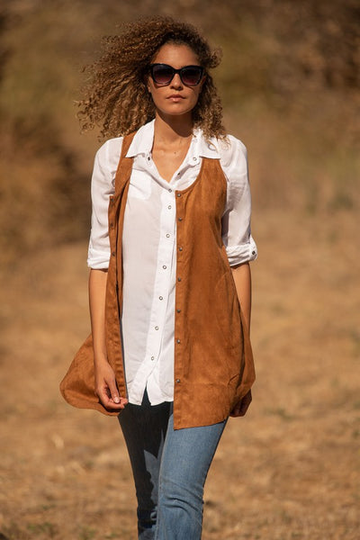 Truffle Faux Suede Vest