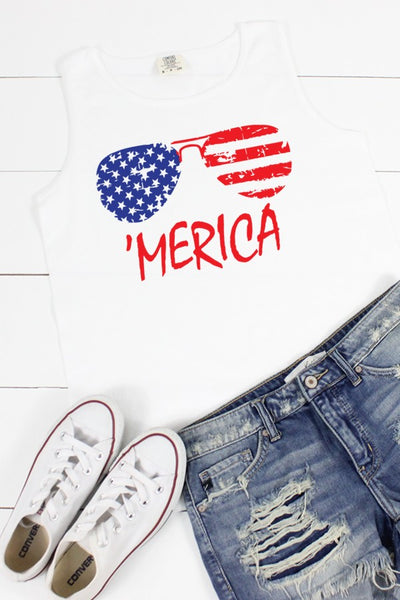 Comfort Colors Merica Glasses Tank