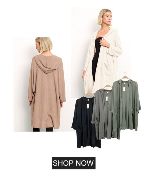 DOMESTIC KNIT WAFFLE Cardigan Hoodie