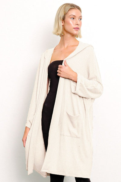 DOMESTIC KNIT WAFFLE Cardigan Hoodie