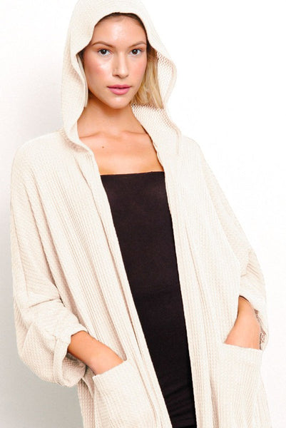 DOMESTIC KNIT WAFFLE Cardigan Hoodie