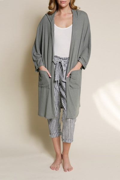 DOMESTIC KNIT WAFFLE Cardigan Hoodie