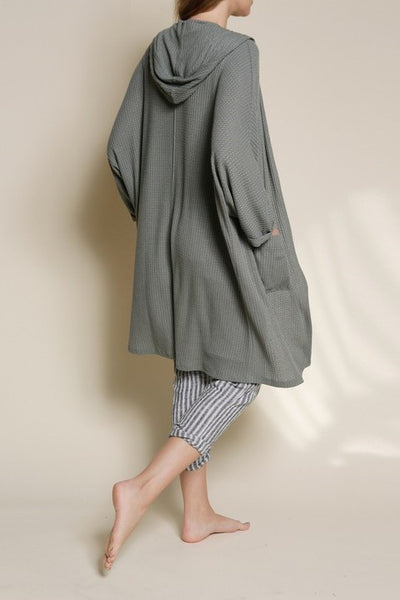 DOMESTIC KNIT WAFFLE Cardigan Hoodie