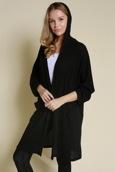 DOMESTIC KNIT WAFFLE Cardigan Hoodie