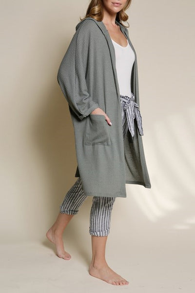 DOMESTIC KNIT WAFFLE Cardigan Hoodie