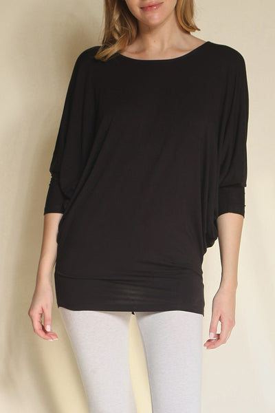 Bamboo Dolman Drape Tunic Top