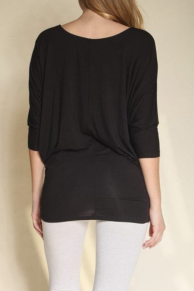Bamboo Dolman Drape Tunic Top