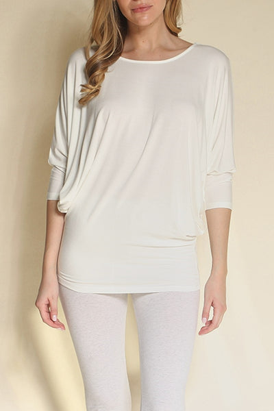 Bamboo Dolman Drape Tunic Top