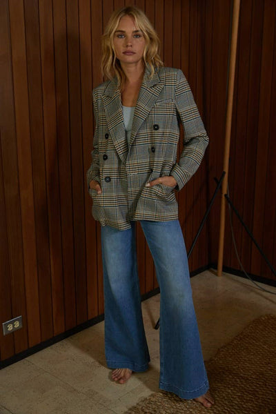 Plaid Double Breasted Blazer