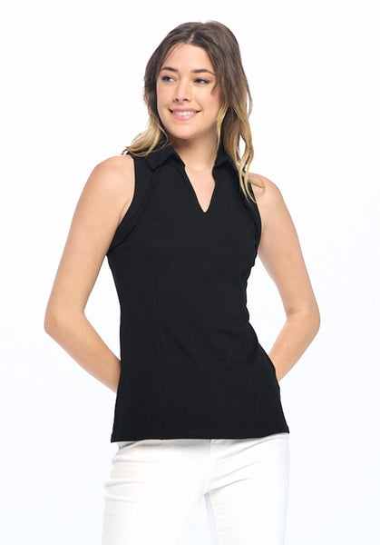 Ruffle Sleeveless Sports Top