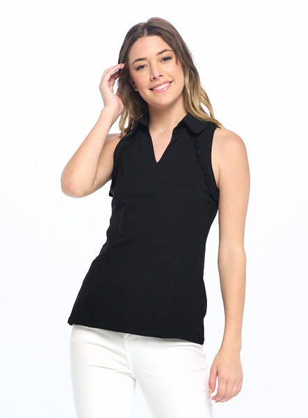 Ruffle Sleeveless Sports Top