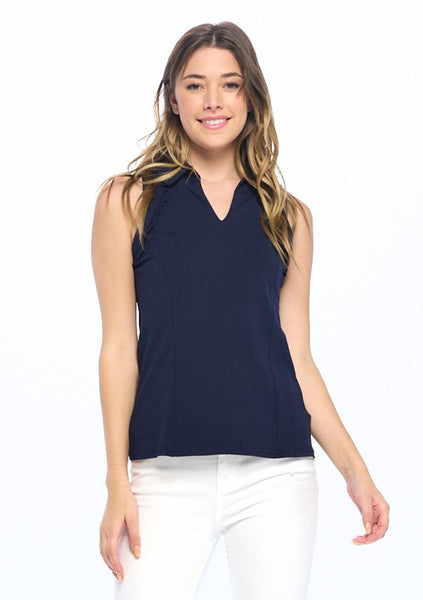 Ruffle Sleeveless Sports Top