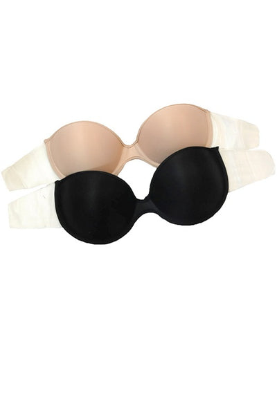 Strapless bra with adhesive sides