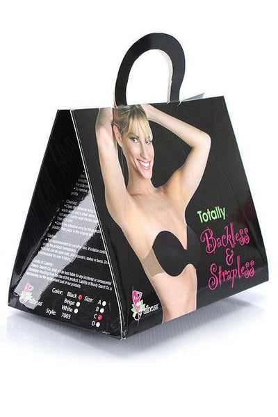 Strapless bra with adhesive sides