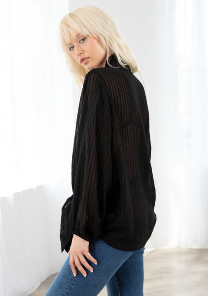 Bohemian Sheer Kimono Tie Front Top