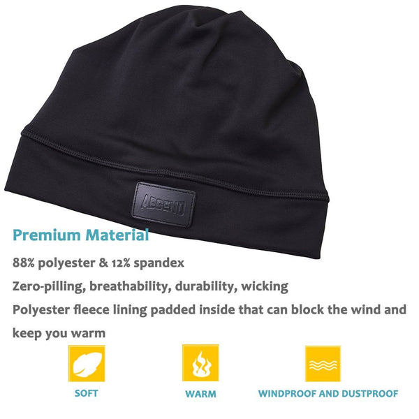 Aegend Beanie Ponytail Hat - Black