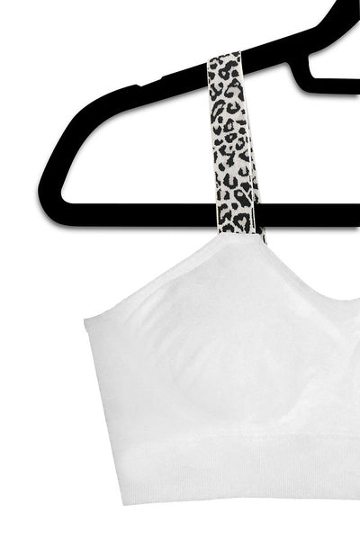 White Basic Bra w/ B&W Cheetah