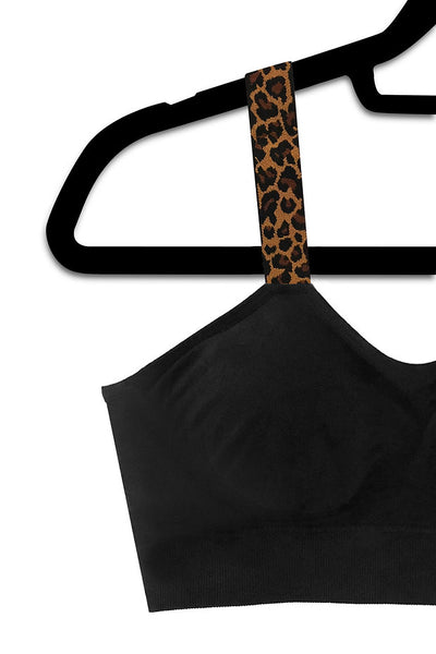 Black Basic Bra w/ Black Leopard