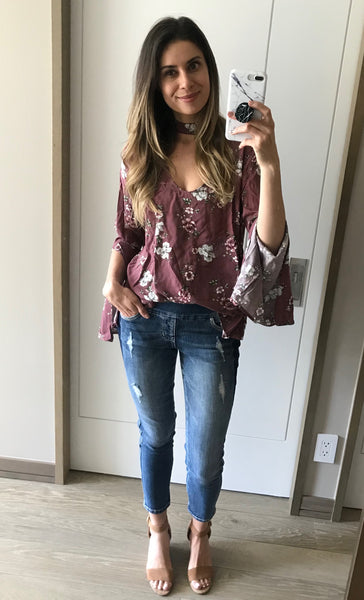 BOHO FLORAL TUNIC - Mauve