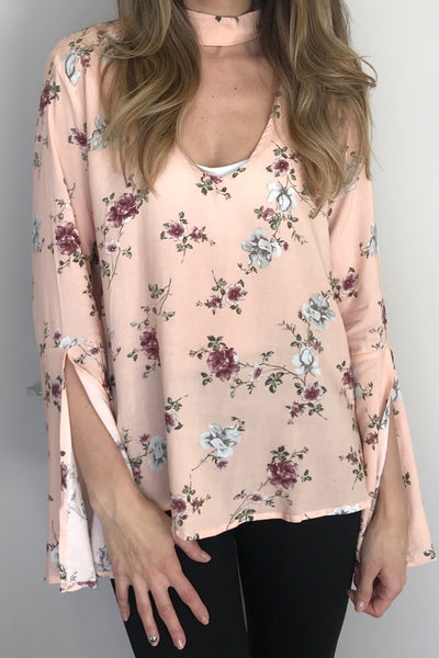 BOHO FLORAL TUNIC - PINK