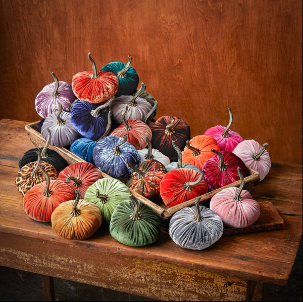 Handmade Small Velvet Pumpkin-Luxe Sand