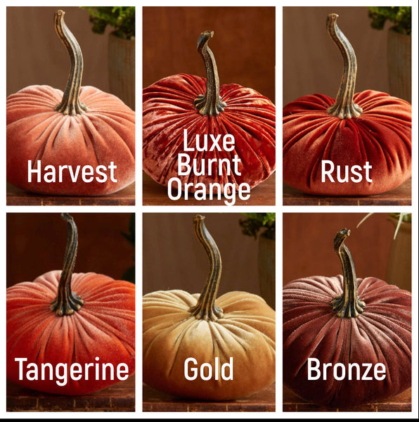 Handmade Small Velvet Pumpkin-Harvest