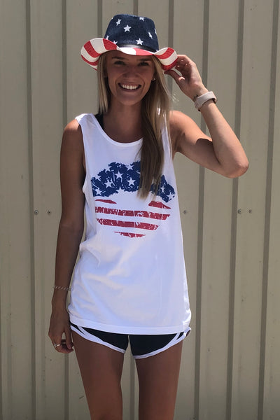 Comfort Colors Patriotic Lips Tank