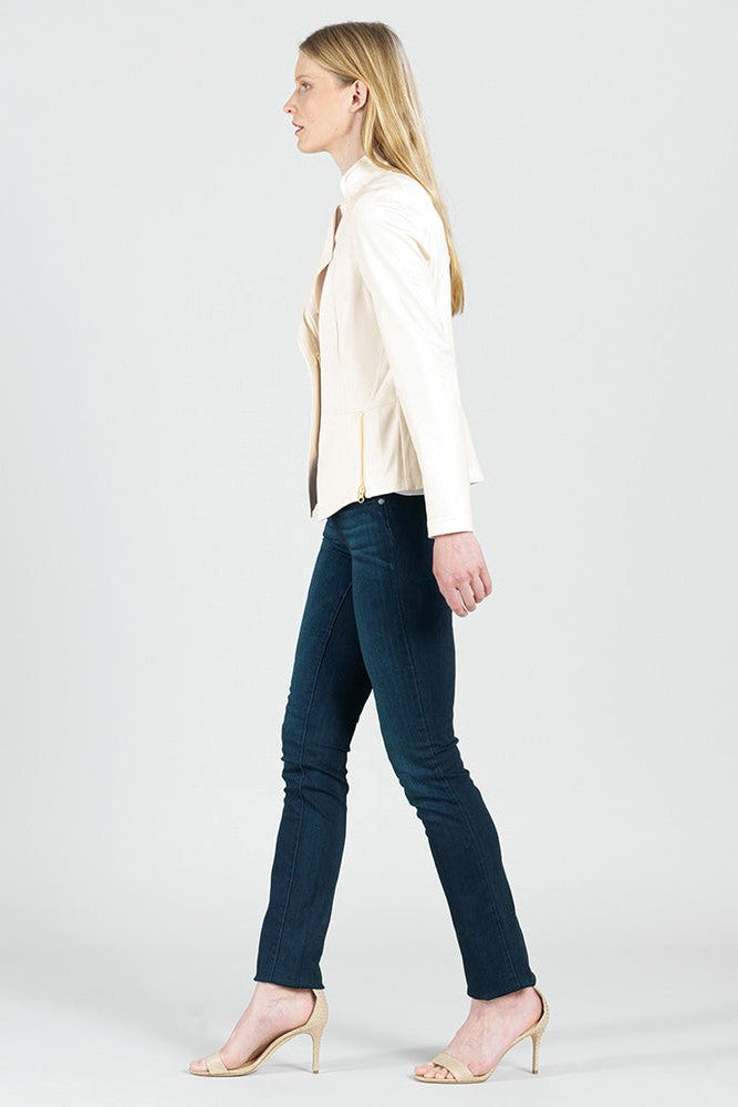 Clara S. Favorite Liquid Leather Jacket Ivory / L