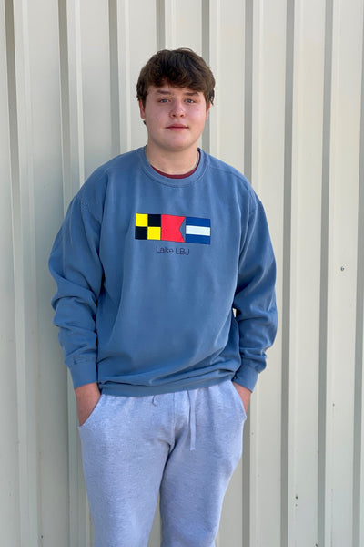 Comfort Colors Lake LBJ Nautical Flags Sweatshirt