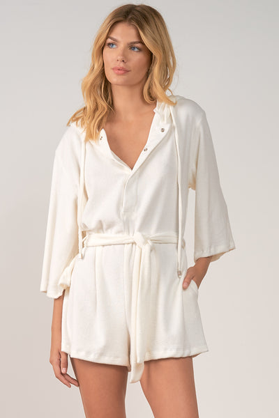 Terry Romper With Hood
