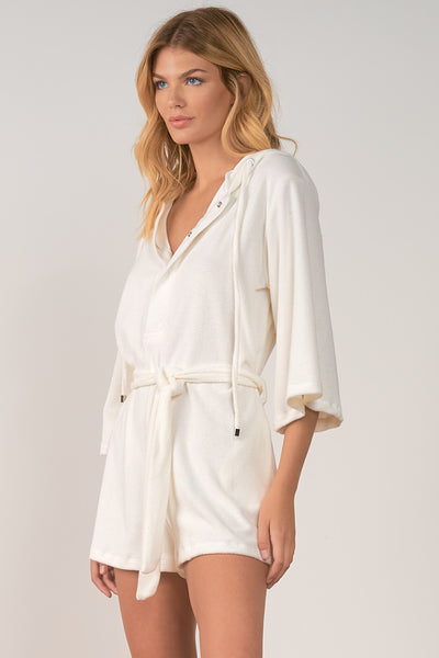 Terry Romper With Hood
