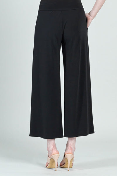 Front Slit Ankle Petal Pant - Black