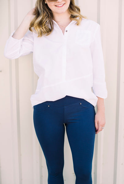 TWIST BUTTON-DOWN TOP