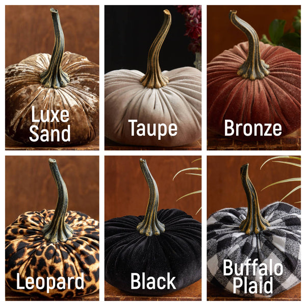 Handmade Small Velvet Pumpkin-Luxe Sand