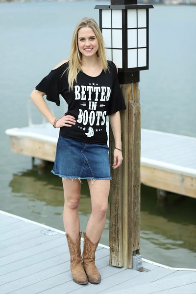 BETTER IN BOOTS - Cold Shoulder