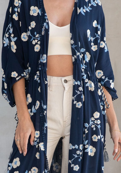 Waterfront Embroidered Kimono