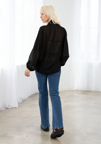 Bohemian Sheer Kimono Tie Front Top