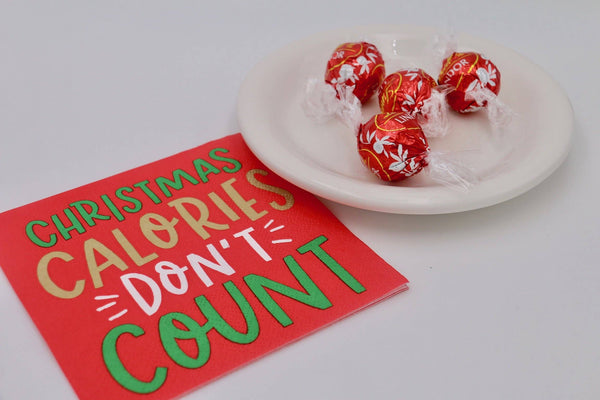 3 ply Cocktail Napkins 20 Count | Christmas Calories Don't Count