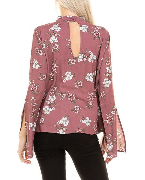 BOHO FLORAL TUNIC - Mauve