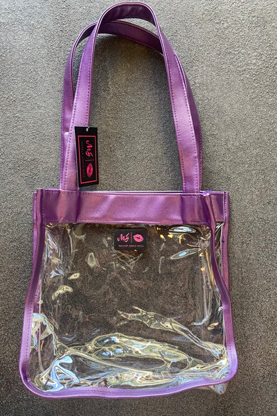 Makeup Junkie Game Day Tote w/ ZIPPER - Purple