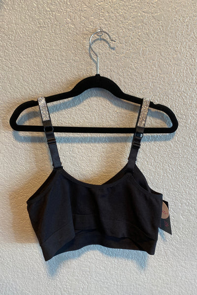 Black Basic Bra w/ Crystals