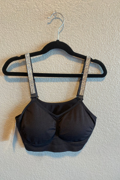 Black Basic Bra w/ Crystals