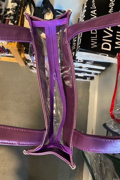Makeup Junkie Game Day Tote w/ ZIPPER - Purple