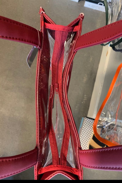 Makeup Junkie Game Day Tote w/ ZIPPER - Maroon