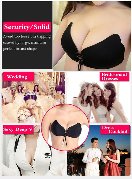Wing Style Push Up Bra (Black)